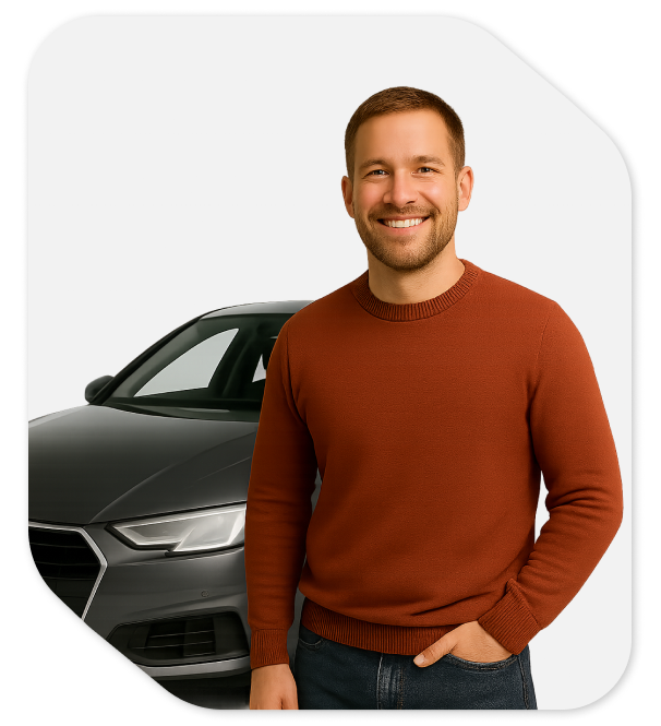 Spokojný zákazník s autom